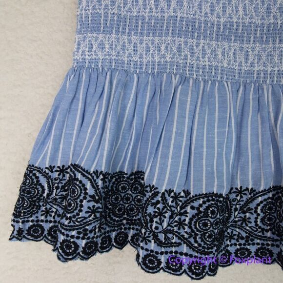 New! Anthropologie Maeve Smocked Linen Mini Skirt, size XL - Picture 10 of 14